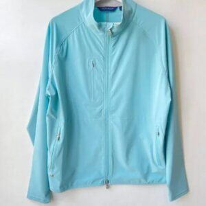 Peter Millar Men ‘s golf flex adapt wind shell jacket , Light blue, Size L F42